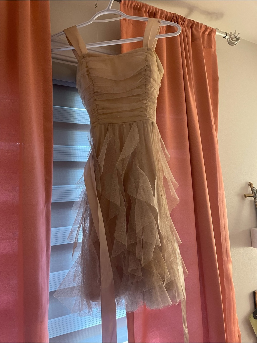 Ruffle Dress in Champagne